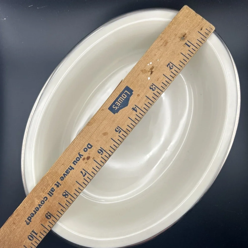 LENOX Ivory Fine China Montclair Platinum Trim Oval Serving Bowl | Vintage